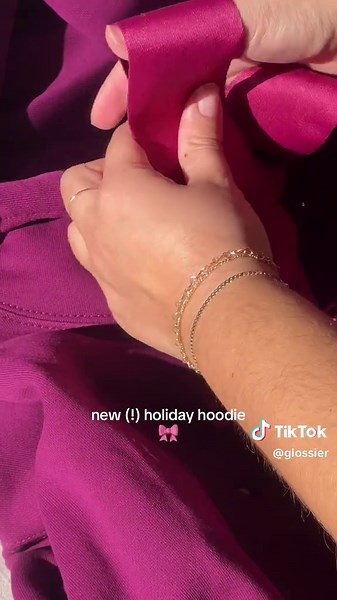 Ruby Red Holiday Hoodie with Satin Drawstrings | Glossier