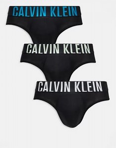 Calvin Klein Intense Power 3 pack microfibre hip briefs in black | ASOS