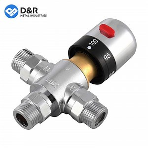 [Hot Item] D&R Low Price OEM in Stock DN25 1/2" 3/4" Thermostatic Mixing Valves Male Hot Cold Water Shower Mixer Brass Water Temperature Valves