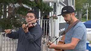 Global News morning in Baddeck: Morgan Toney and Keith Mullins perform