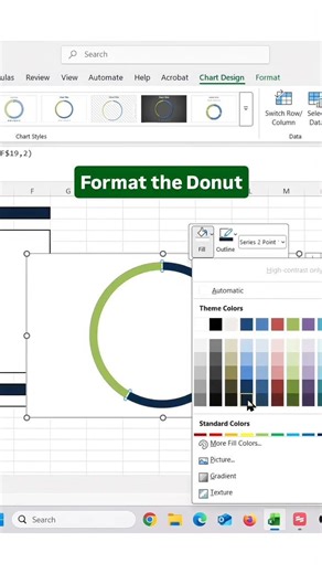 how to make donut goal tracker in excel #reels #excel