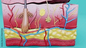 Conceptual animation of the skin layers.