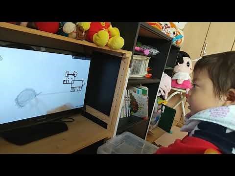 NHKピタゴラスイッチのフレーミーを見て大喜びする2歳児(2020年9月19日放送回）