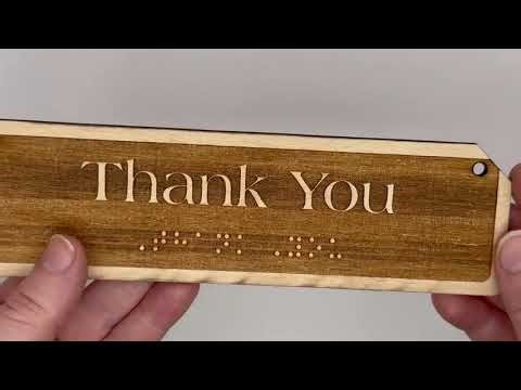 Mini Braille Plaque - Thank You, By Blind in Mind