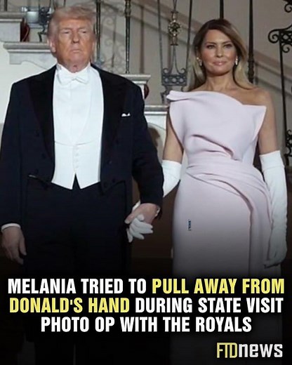 Melania tried to PULL AWAY from Donald's hand during state visit photo op with the royals