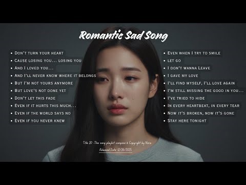 Beautiful Romantic Sad Love Song Emotional Heartbreak with Crying Playlist 2026| Nora