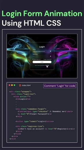 Animated Color Changing Login form using HTML CSS😨☠️Responsive Login form with Next Level Animation🤗