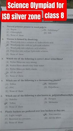 Science Olympiad for class 8,ISO # shorts