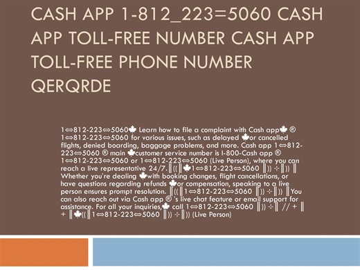 CASH APP 1-812_223=5060 Cash App Toll-Free Number Cash