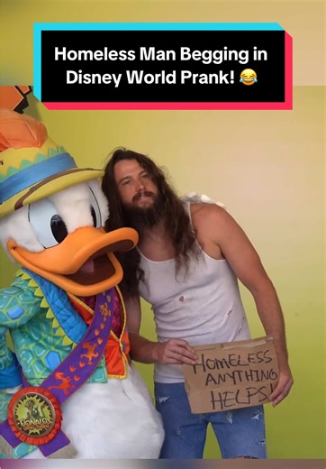 Homeless Man Begging in Disney World Prank! 😂 #rosscreations #prank #funny #fyp #homeless