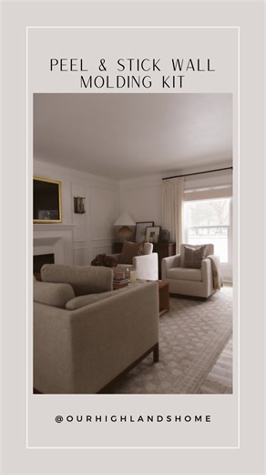 fena | diy + design on Instagram: "comment WALL for links. is this one of the best diy hacks?! i think so! these adhesive wall moulding kits from @olidyldesignstudio literally cut this projects time in half- or more! the designs the molding specifically to fit our wall sizes (there are several panel designs to choose from). they come wrapped, pre cut, per box and labeled for each wall. peel the backing and stick! it was really that easy and honestly the longest part of the project was probably w