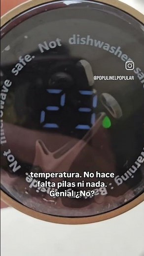 Termo con sensor de temperatura táctil, sin pilas ni nada.