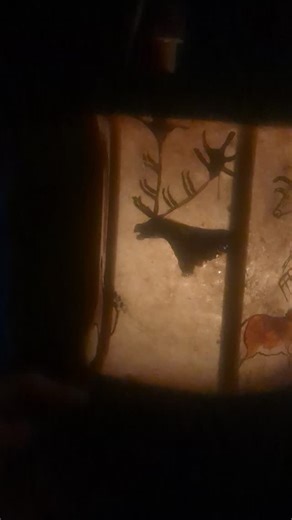 Flickering flame shining through rawhide and ochre... Dancing shadows on cave walls :) we were never made for an era of bright LED light.. Would anyone fancy this as a day workshop? | Memma the Cavewoman