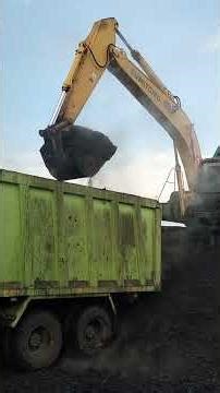 Resume discharge coal by excavator and whelloader