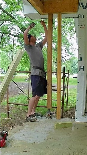 How to install a simple and solid porch column #diy #construction #renovation #remodel