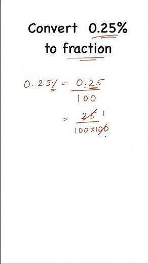 How to convert percentage to fraction #fraction #percentage