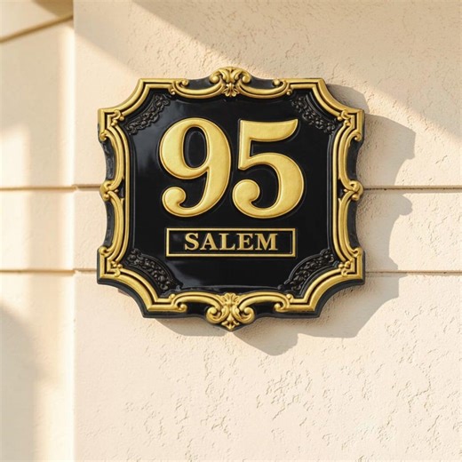 Outdoor Address Signs – Cast Aluminum House Number Sign – Classic Wall Address Plaque – Personalized Exterior House Number Plate - Etsy