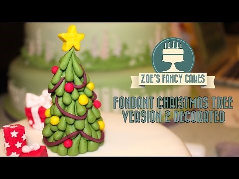 Fondant Christmas tree tutorial version 2 decorated cake topper Decorating How To Tutorial