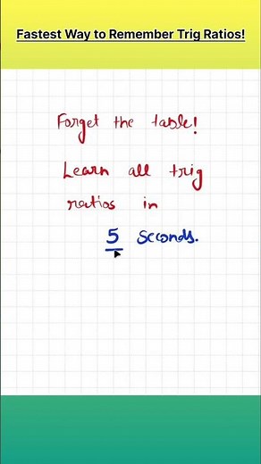 Fastest Trick to Remember Trigonometric Ratios | Trig Formula Shortcut | #maths #shorts