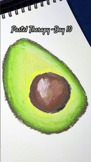 Pastel Therapy - Day 10🥑 of 30 Quick pastel sketch of an Avocado 🌸 #art #oilpastelart #color #calm