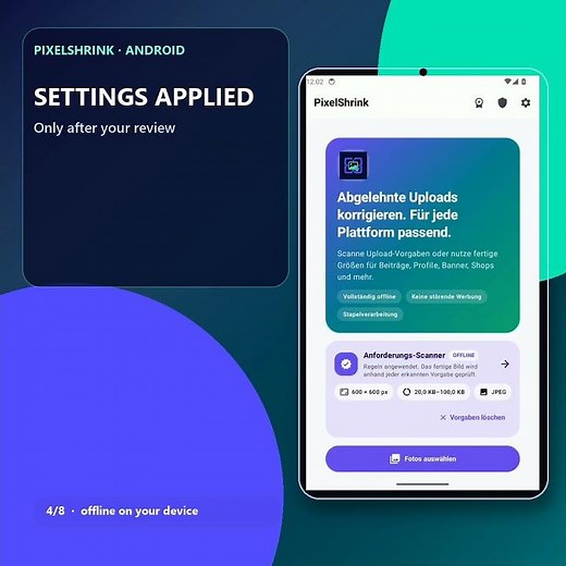 Resize Images Without Losing Quality — Offline Android App | PixelShrink