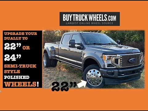 Upgrade Your Dually with 22" & 24" Semi-Truck Style Polished Wheels – Strength and Style!