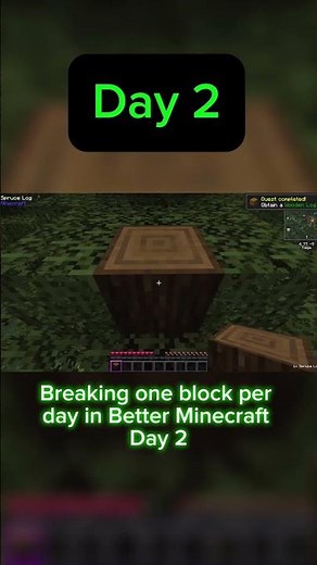 Breaking ONE Block Per Day in Better Minecraft Hardcore - Day 2 #minecraftchallenge