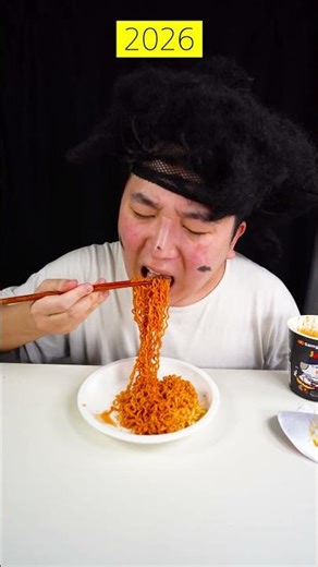 Fire Noodles: 2000 vs 2026 vs 2040 🔥🍜 #shorts