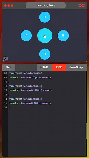 15K views · 291 reactions | Radial Menu | HTML CSS #html #css #websitedesign #coding #webdevelopment #trendingreelsvideo #LearningAxis #coding | Learning Axis | Facebook