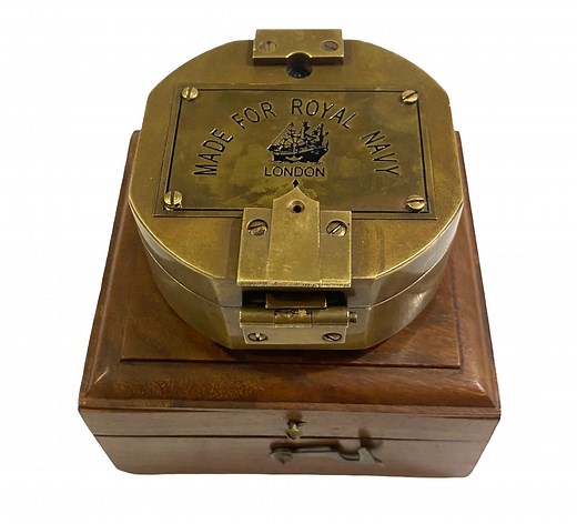 Royal Navy Solid Brass Brunton Compass in Wooden Box/maritime Nautical Working Geological Compass - Etsy