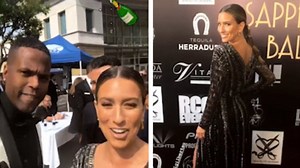 Renee Bargh looks glamorous as she gets ready for the Emmys