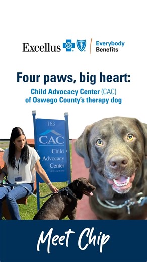 Excellus BCBS on Instagram: "Thanks to our Health and Wellness Award, the @childadvocacycenterofoswego is launching its Comfort Canine Program — bringing a trained therapy dog into its trauma-informed care environment. This compassionate companion will support children during forensic interviews, counseling sessions, and court prep — offering comfort, grounding, and a sense of safety during some of their hardest moments. But this isn’t just about one dog. It’s about creating a space where trauma