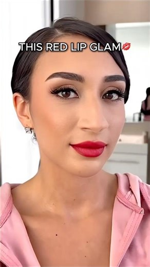 This Red Lipstick Makeup Look Is TOO Powerful #shorts #makeup #makeuptutorial #lips