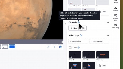 📱 Introducing QR codes We’re introducing a built-in QR code generator that revolutionizes how you share links during live streams. Create QR codes for any URL directly from your Media Assets tab and display them as overlays on Stage for maximum visibility during your stream. Your viewers can now instantly scan QR codes directly to visit your websites, sign-up pages, or promotional content at any time. 📍 Available on all plans! | StreamYard