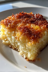 If you have crushed pineapple, cake mix, and coconut—this gooey Amish dump cake is the ultimate shortcut to dessert heaven. This recipe is buttery, sweet, and loaded with a toasted coconut crunch that makes every bite taste like pure comfort. It is a simple, no-mix miracle that practically bakes itself into a golden masterpiece. Ingredients: 1 can (20 oz) crushed pineapple with juice 1 box yellow cake mix 1 cup unsalted butter, melted 1 cup shredded sweetened coconut 1 cup chopped pecans or waln