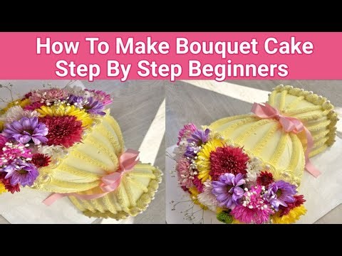 TRENDING BOUQUET CAKE STEL BY STEP - Bouquet Cake Tutorial for Beginners - Cake Decorating Ideas