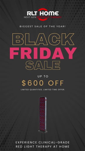 Biggest sale of the year! Up to $600 OFF! Red light therapy panels from RLT Home use 7 targeted wavelengths, proven to help with 100 conditions, to supercharge your body's natural recovery processes. ✅ Reduces wrinkles & boosts collagen ✅ Heals skin redness & psoriasis ✅ Fights pain, inflammation & swelling ✅ Promotes faster athletic performance ✅ Aids joint & bone health recovery ✅ Enhances cognitive function & memory ✅ Alleviates depression & anxiety symptoms ✅ Supports weight loss & cellulite