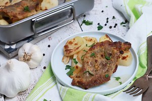 Tepsis-mustáros tarja krumplival | Mindmegette.hu