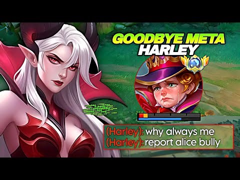 100% LIFESTEAL ALICE IS ILLEGAL?! 😳 META HARLEY CAN’T KILL ME! | MLBB GAMEPLAY