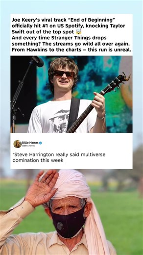 Steve Harrington Dethrones Taylor Swift on Spotify! 😱 #memes#shortsvideo#shorts