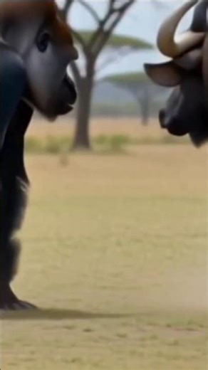Serious Fight Between a Gorilla and Buffalo
