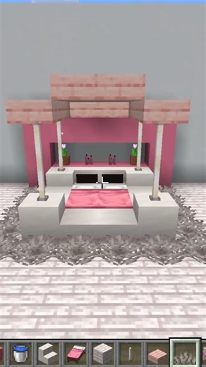 Pink BED Design Tutorial 🛏️ #shorts #minecraft