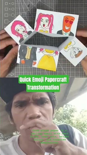 Quick Emoji Papercraft Transformation #usa #uk #viral #papercraft #emojis