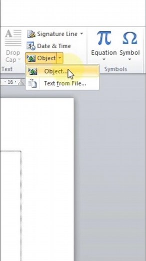 How to insert a file into a Microsoft Word 2010 document