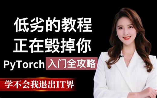 【敢称全站第一】B站最全的Pytorch入门教程！零基础到精通保姆级AI人工智能教程！帮你少走99%的弯路~学不会我退出IT界（opencv/神经网络/深度学习