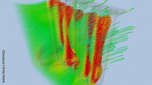 CFD simulation Computational fluid dynamics - Magnetic rod airflow simulation