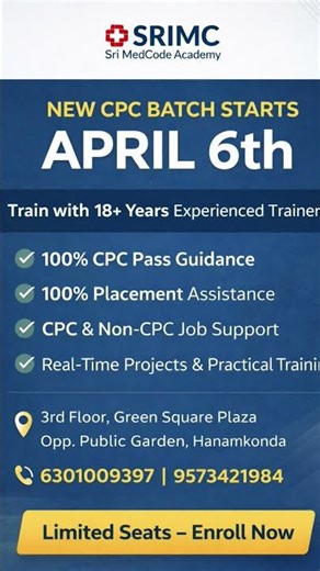CPC Training in Hanmakonda 🔥 New Batch Starting April 6 | Medical Coding Course