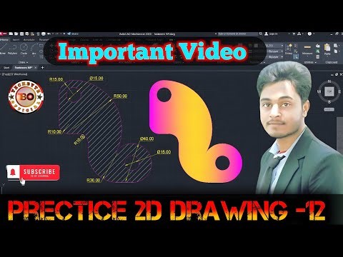 Prectice Drawing -12/ AutoCAD In Hindi/ Basic Drawing In AutoCAD / cad 2d drawing tutorial