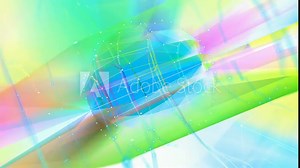 Vibrant Colors Network Loop 2A: electric fast plexus network connections cloud sphere circle in hologram iridescent RGB neon rainbow colors. 4K UHD, FullHD, seamless loop.