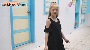 Watch Lookbook Store Girl's Summer Cold Shoulder Dress on Amazon Live